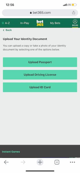 Bet365 account verification