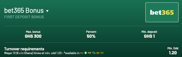 Bet365 welcome bonus Ghana