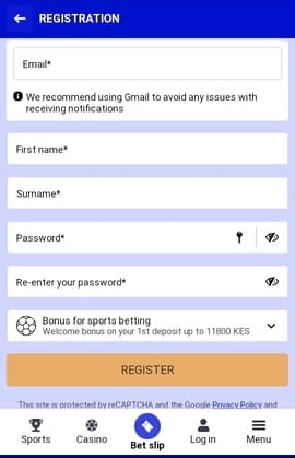 Paripesa Sign Up Details